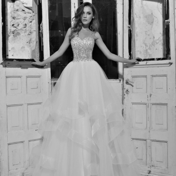 Pnina Tornai Love Wedding BallGown Crystal Corset Sz16 Style 14411 Kleinfeld NWT - Picture 14 of 15